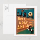 "Een dag en een nacht" Katten en muzikale honden Briefkaart (Voorkant / Achterkant)