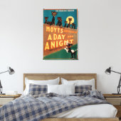 "Een dag en een nacht" Katten en muzikale honden Canvas Afdruk (Insitu (Slaapkamer))