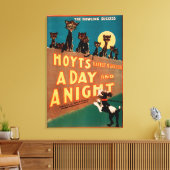 "Een dag en een nacht" Katten en muzikale honden Canvas Afdruk (Insitu (Woonkamer))