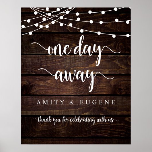 Eén dag er vandaan, Oefenbruiloftdiner Welkom Pos Poster (Voorkant)