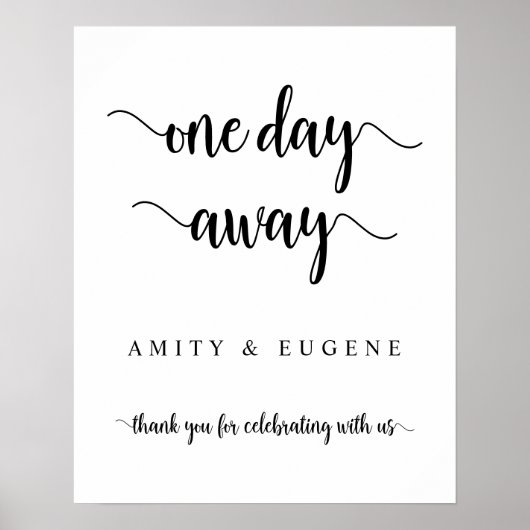 Eén dag ernaast, Oefenbruiloft Diner Welkom Poster (Voorkant)