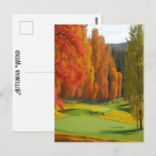 Een Dag Golf Kleurrijke Herfsten Wend Timeless Kun Briefkaart