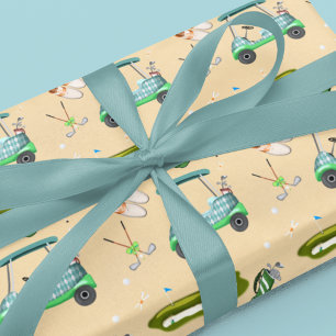 Een dag golfpatroon  cadeaupapier