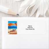 EEN DAG IN DE ADRESETIKETTEN AAN DE KUST ETIKET (Insitu)