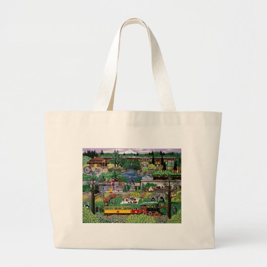 Een dag in de dierentuin grote tote bag (Voorkant)