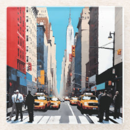 Een dag in de stad glazen onderzetter