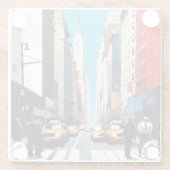 Een dag in de stad glazen onderzetter (Achterkant)