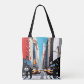 Een dag in de stad tote bag (Achterkant)
