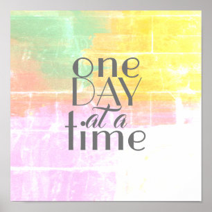 één dag in een tijd inspirerend citaatpastelkleur poster