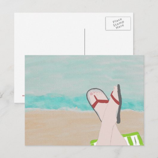 Een dag in het Beach Briefkaart (Voorkant / Achterkant)