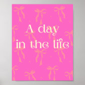 Een dag in het leven Poster Wall Art in Pink (Voorkant)