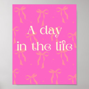 Een dag in het leven Poster Wall Art in Pink