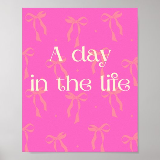 Een dag in het leven Poster Wall Art in Pink (Voorkant)