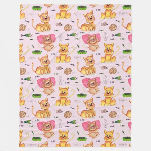 Een dag in het leven van een kat fleece deken (Voorkant)