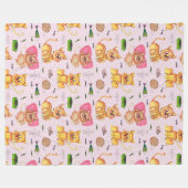 Een dag in het leven van een kat fleece deken (Voorkant (Horizontaal))