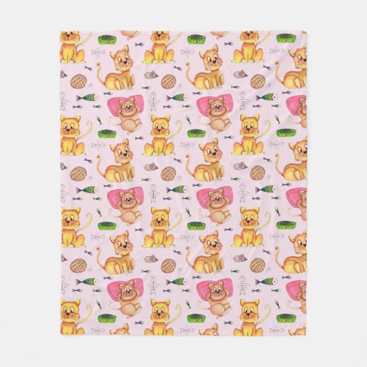 Een dag in het leven van een kat fleece deken (Voorkant)