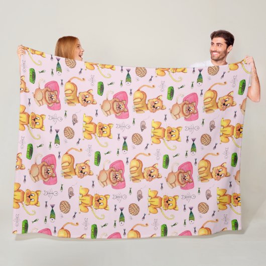 Een Dag In Het Leven Van Een Kat Grappig Fleece Deken (In situ)