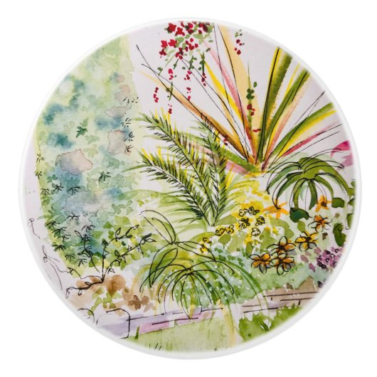 Een dag in het park keramische knop (Voorkant)