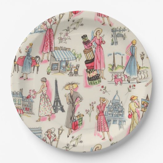 Een dag in Parijs Papieren Bordje (Voorkant)
