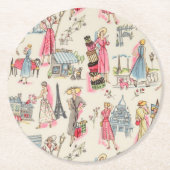 Een dag in Parijs Ronde Kartonnen Onderzetter (Voorkant)