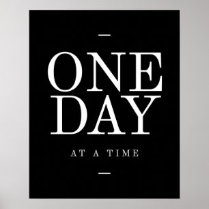Eén dag - Inspirerend Citaat Kantoor zwart Posters