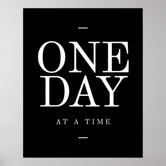 Eén dag - Inspirerend Citaat Kantoor zwart Posters (Voorkant)