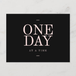 Eén dag - Inspirerende offertes voor zwarte roze d Briefkaart