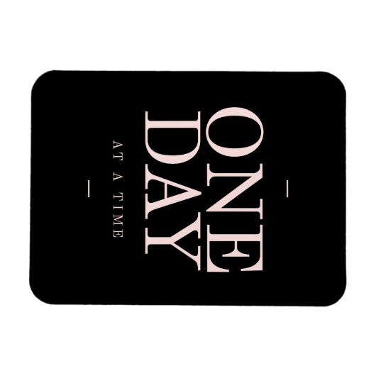 Eén dag - Inspirerende offertes voor zwarte roze d Magneet (Horizontaal)