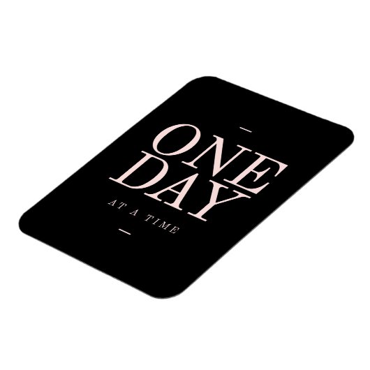 Eén dag - Inspirerende offertes voor zwarte roze d Magneet (Linkerzijde)