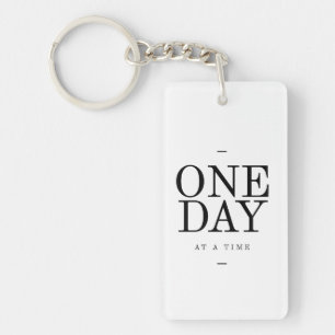 Eén dag inspirerende witte citaten voor citaten sleutelhanger