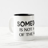 Een dag is geen dag van de week tweekleurige koffiemok (Voorkant links)