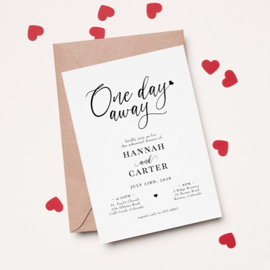 Een dag later tijdens het huwelijk kaart