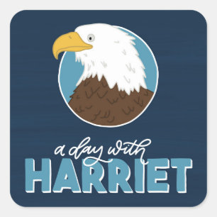 Een dag met een kartonnen plaat vierkante sticker