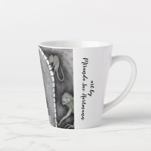 "Een dag met haar demonen" Latte Mok (Rechts)