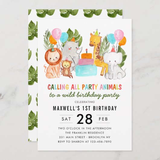 Een dag om alle feestdieren te roepen kaart (Voorkant / Achterkant)