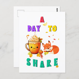 Een dag om Ginkgo Oak Botany Fox Thanksgiving te d Briefkaart