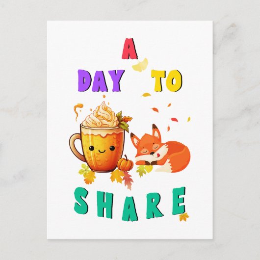 Een dag om Ginkgo Oak Botany Fox Thanksgiving te d Briefkaart (Voorkant)