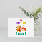 Een dag om Ginkgo Oak Botany Fox Thanksgiving te d Folie Feestdagen Briefkaart (Staand Voorkant)