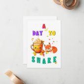 Een dag om Ginkgo Oak Botany Fox Thanksgiving te d Notitiekaartje (Voorkant / Achterkant in situ)