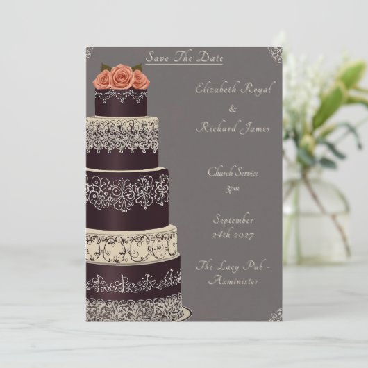 Een dag om te onthouden Trouwtaart bruiloft Kaart (Staand voorkant)