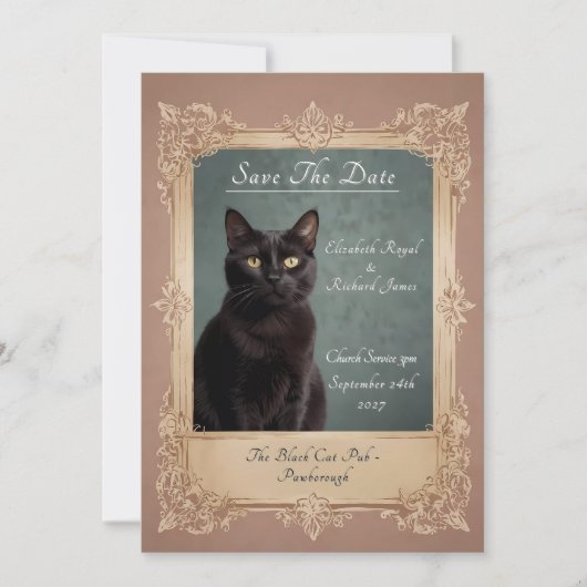 Een dag om zwarte katten te herdenken kaart (Voorkant)
