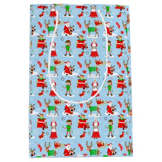 Een dag op de Noordpool tijdens Kerstmis Medium Cadeauzakje (Voorkant)