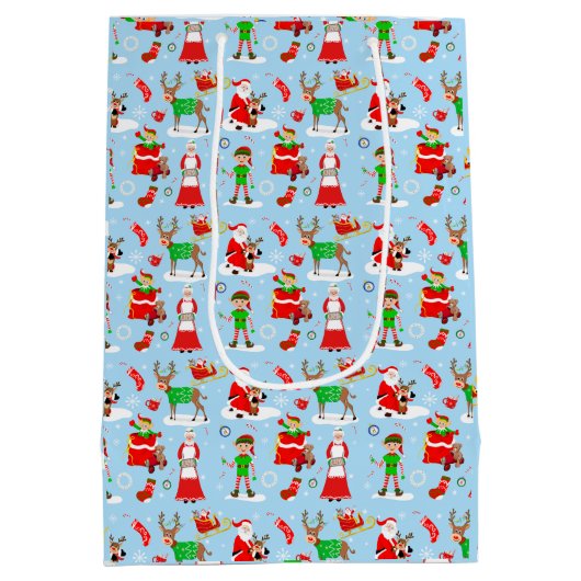 Een dag op de Noordpool tijdens Kerstmis Medium Cadeauzakje (Achterkant)