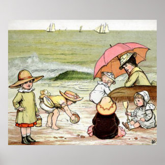 Een dag op de strand poster