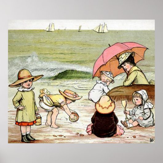 Een dag op de strand poster (Voorkant)
