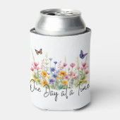 Een dag op een tijd Inspirerend Quote Wildflowers Blikjeskoeler (Blikje Voorkant)