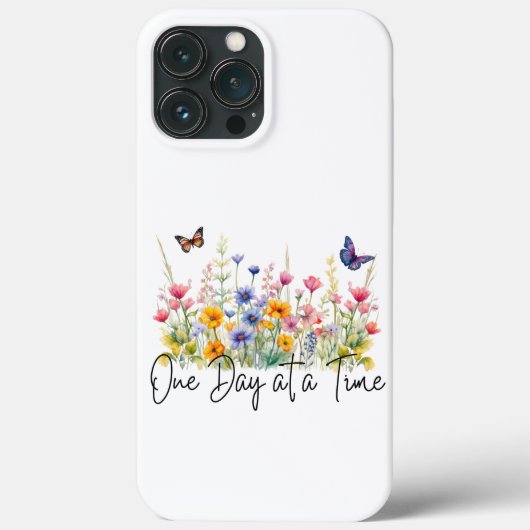 Een dag op een tijd Inspirerend Quote Wildflowers Case-Mate iPhone Case (Achterkant)