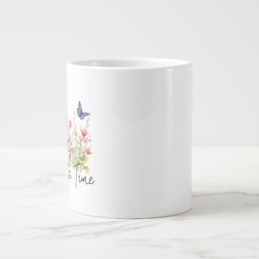 Een dag op een tijd Inspirerend Quote Wildflowers Grote Koffiekop (Voorkant)