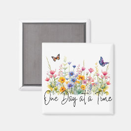 Een dag op een tijd Inspirerend Quote Wildflowers Magneet