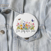 Een dag op een tijd Inspirerend Quote Wildflowers Ronde Button 4,0 Cm (In situ)